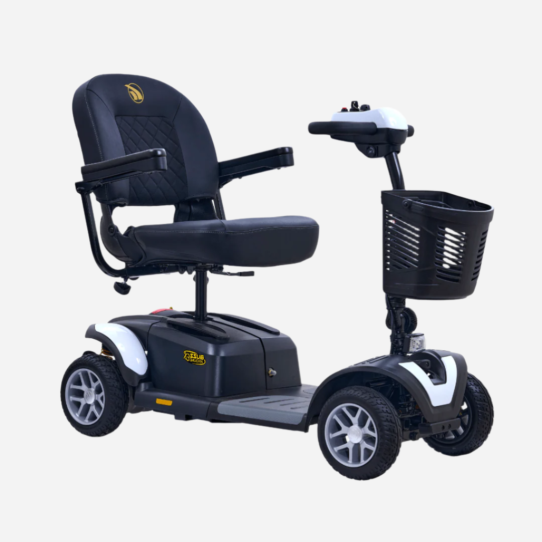 The Buzzaround EX 4-Wheel features the portability and easy disassembly of a lightweight scooter with the amazing benefits of a full-size scooter.
