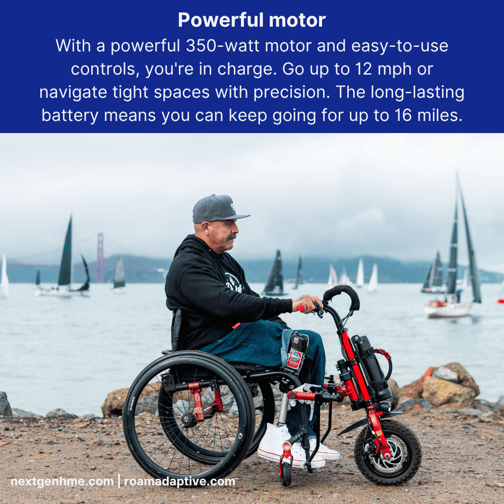 Firefly 2.5 Wheelchair Power Assist with multiple speeds, long range battery & digital display - NextGen HME