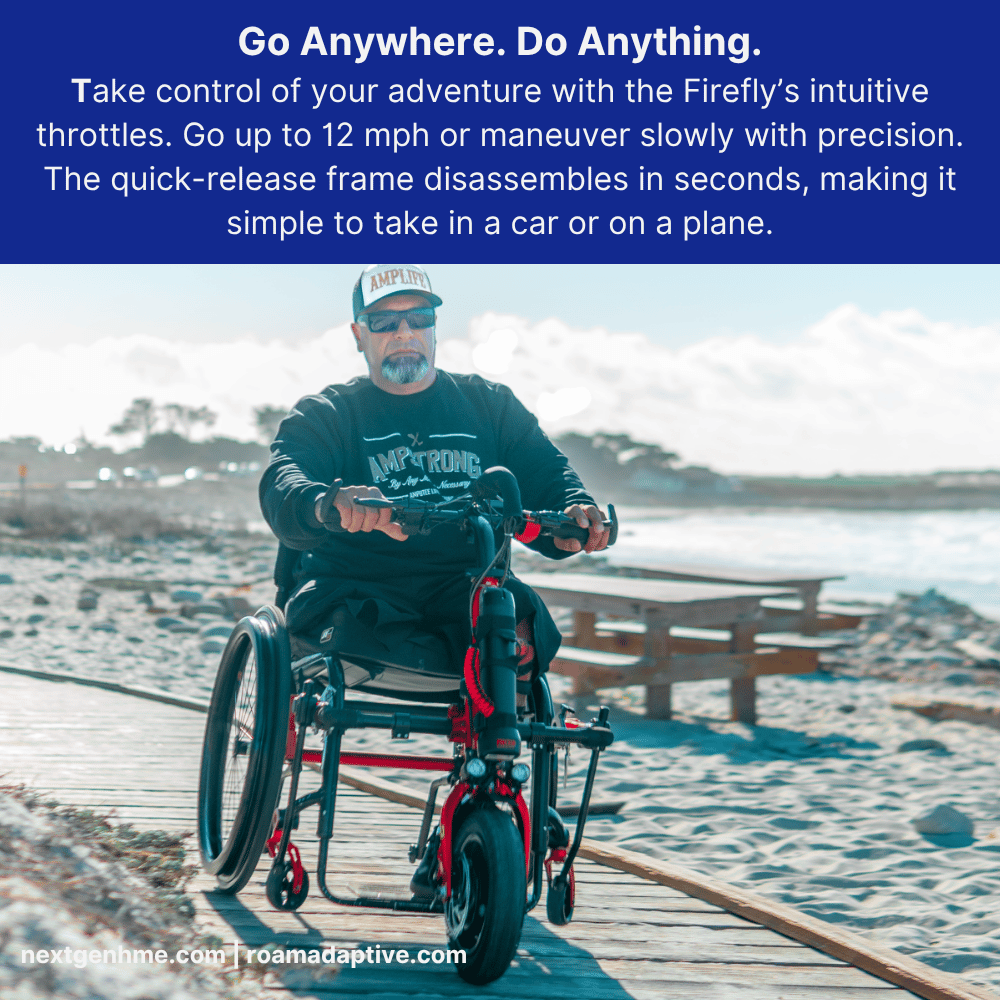 Firefly 2.5 Wheelchair Power Assist with multiple speeds, long range battery & digital display - NextGen HME