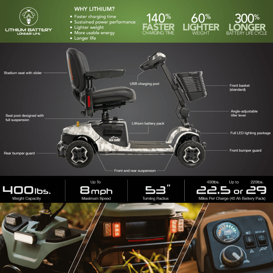 Pride Mobility Baja Bandit Off Road Power Scooter - NextGen HME