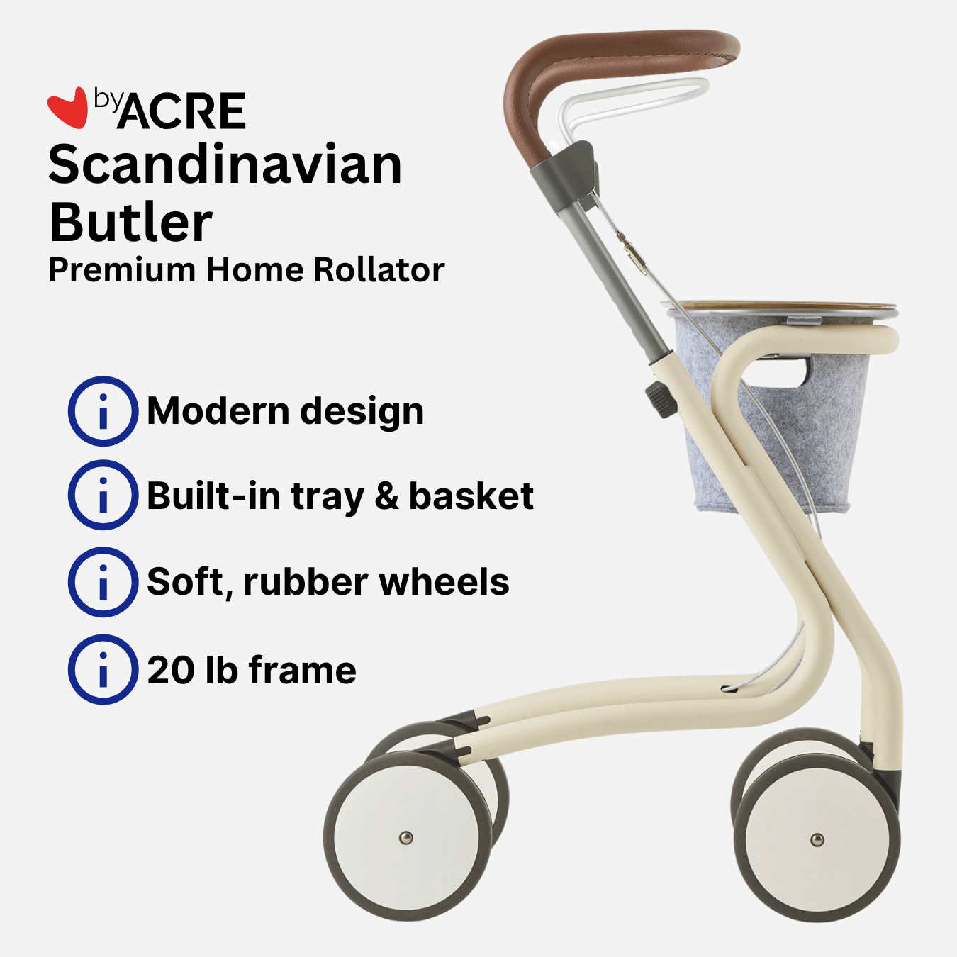 ByAcre Scandinavian Butler Rollator