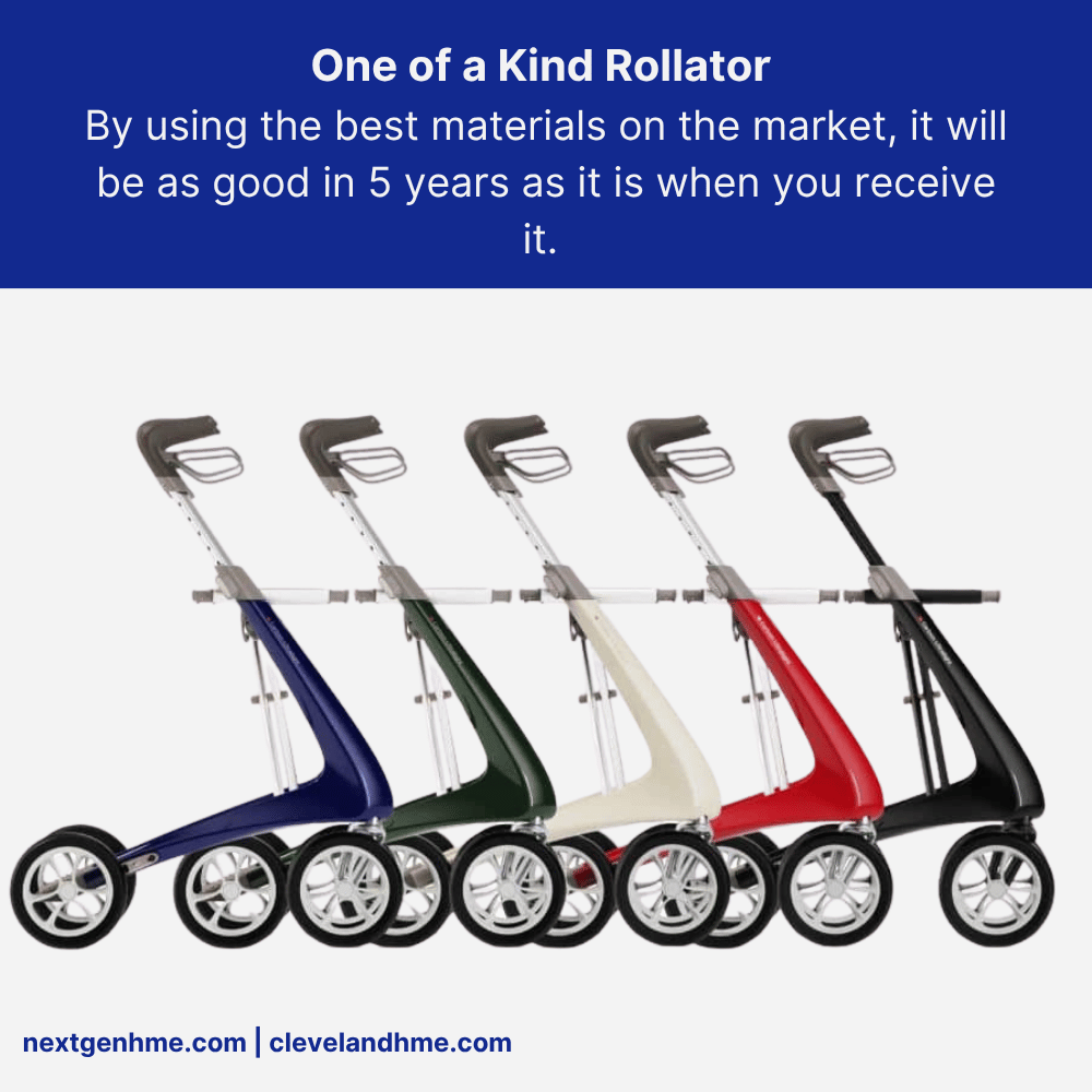 ByAcre Carbon Ultralight Carbon Fiber Rollator with seat and spacious bag - NextGen HME