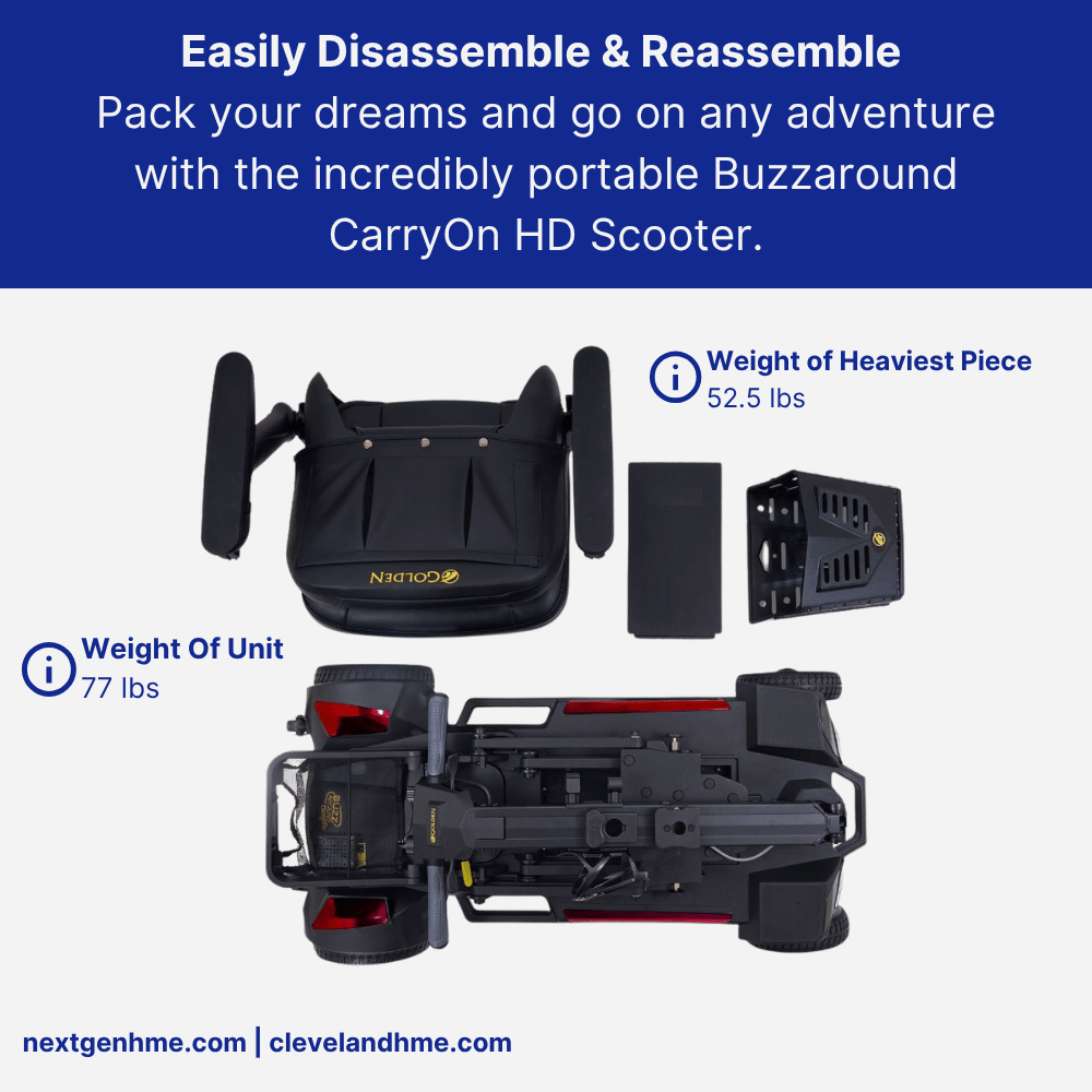 Golden Technologies Buzzaround CarryOn HD Power Scooter - NextGen HME