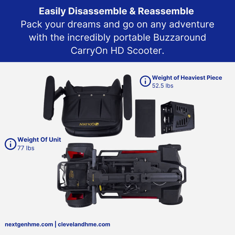 Golden Technologies Buzzaround CarryOn HD Power Scooter - NextGen HME