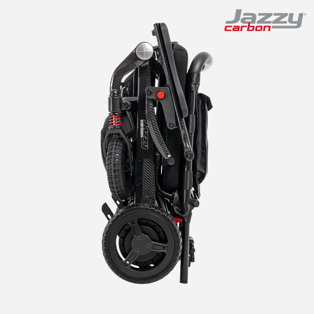 Pride Jazzy Carbon Portable Power Wheelchair, Ultralight, folding design - NextGen HME