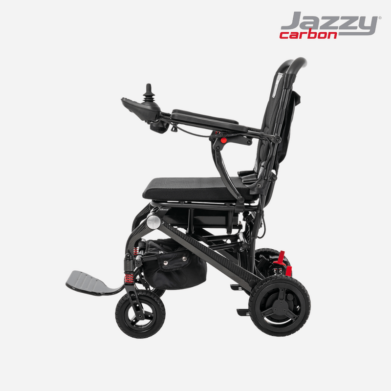 Pride Jazzy Carbon Portable Power Wheelchair, Ultralight, folding design - NextGen HME