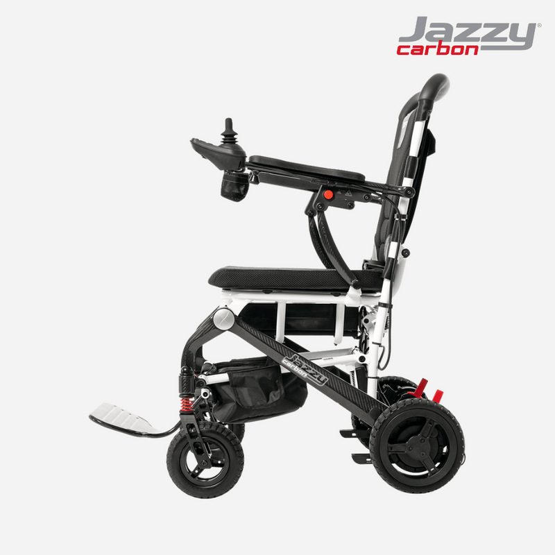 Pride Jazzy Carbon Portable Power Wheelchair, Ultralight, folding design - NextGen HME