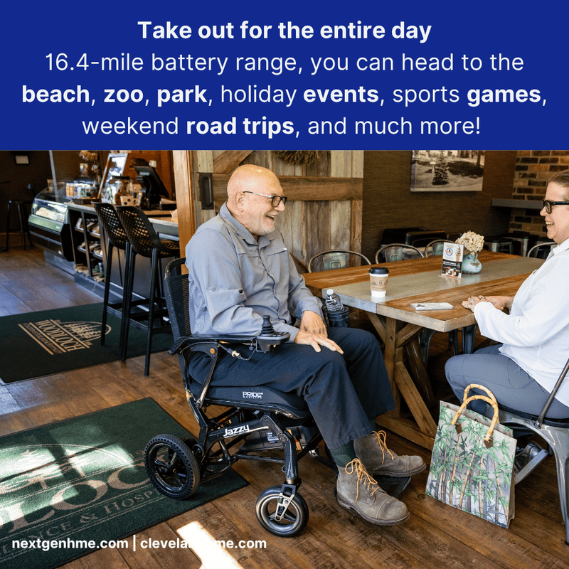 Pride Mobility Jazzy Ultralight Portable Power Wheelchair with cup holder - NextGen HME