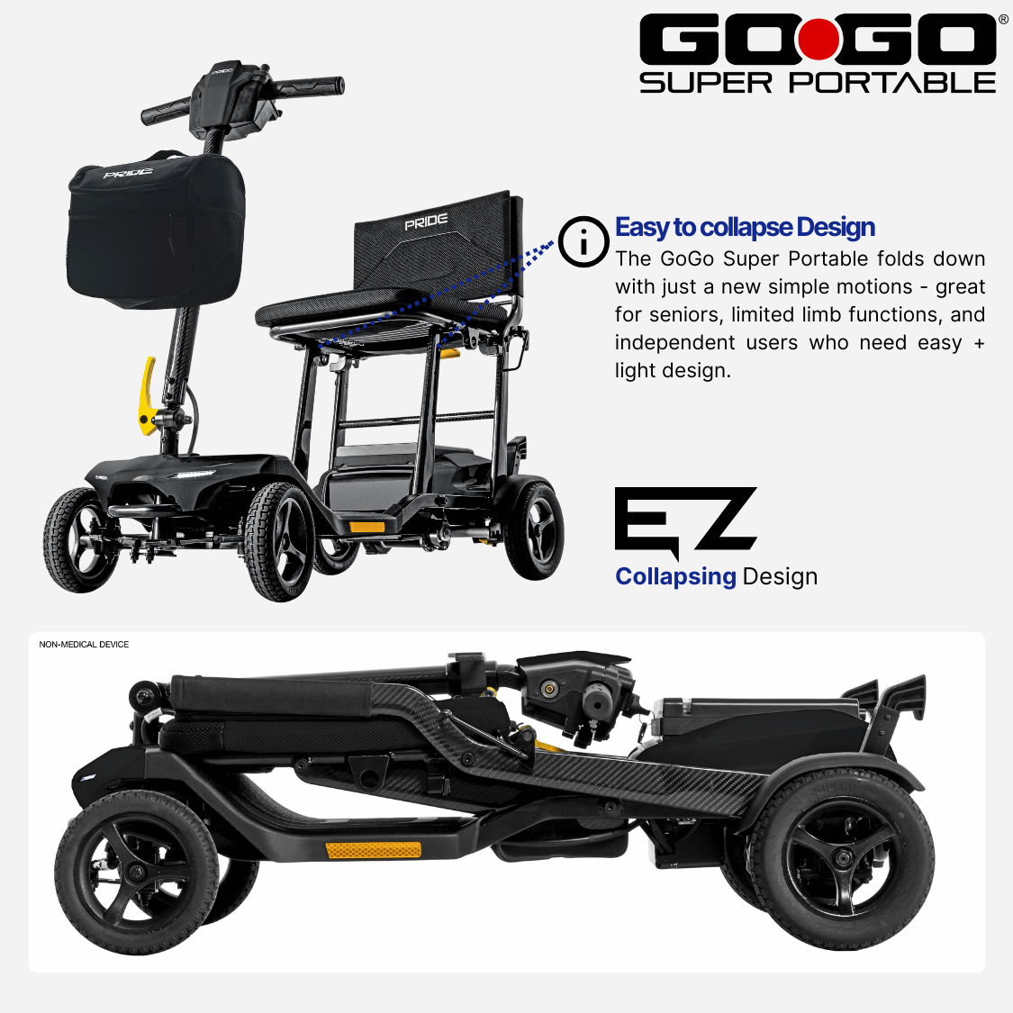 Pride GoGo Super Portable Power Scooter - NextGen HME