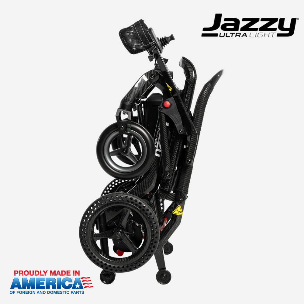 Pride Mobility Jazzy Ultralight Portable Power Wheelchair with cup holder - NextGen HME