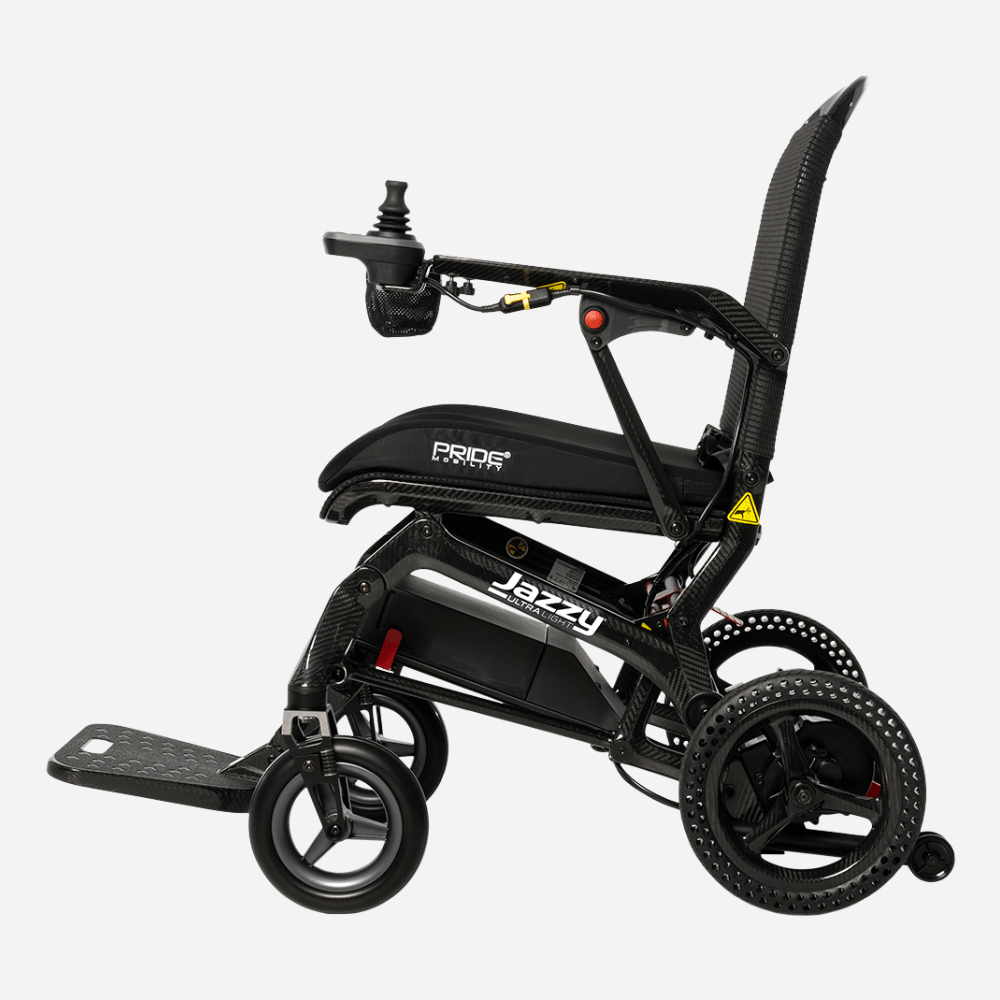 Pride Mobility Jazzy Ultralight Portable Power Wheelchair with cup holder - NextGen HME