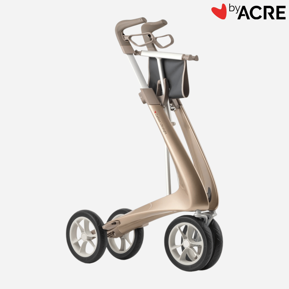 ByAcre Carbon Ultralight Carbon Fiber Rollator with seat and spacious bag - NextGen HME