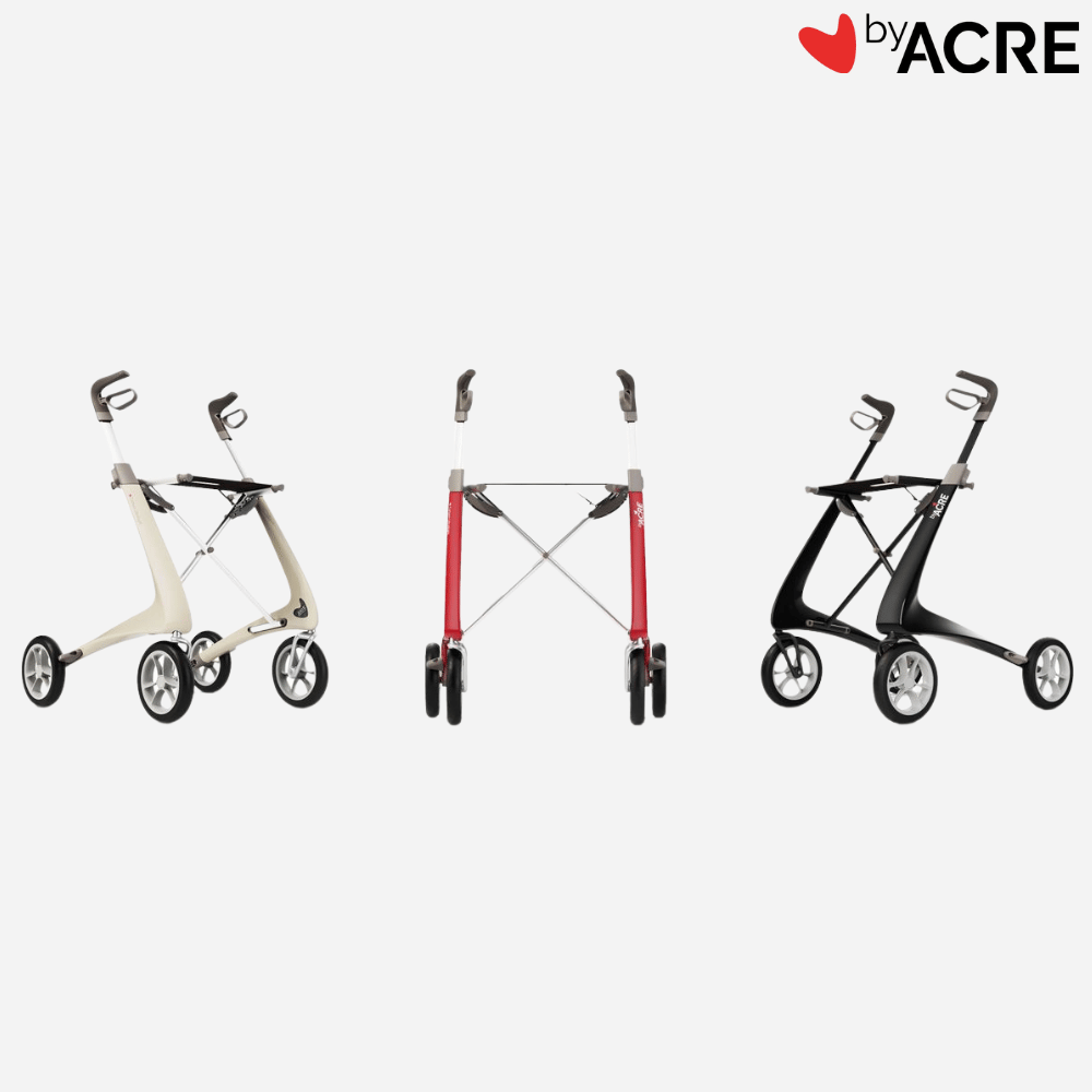 ByAcre Carbon Ultralight Carbon Fiber Rollator with seat and spacious bag - NextGen HME