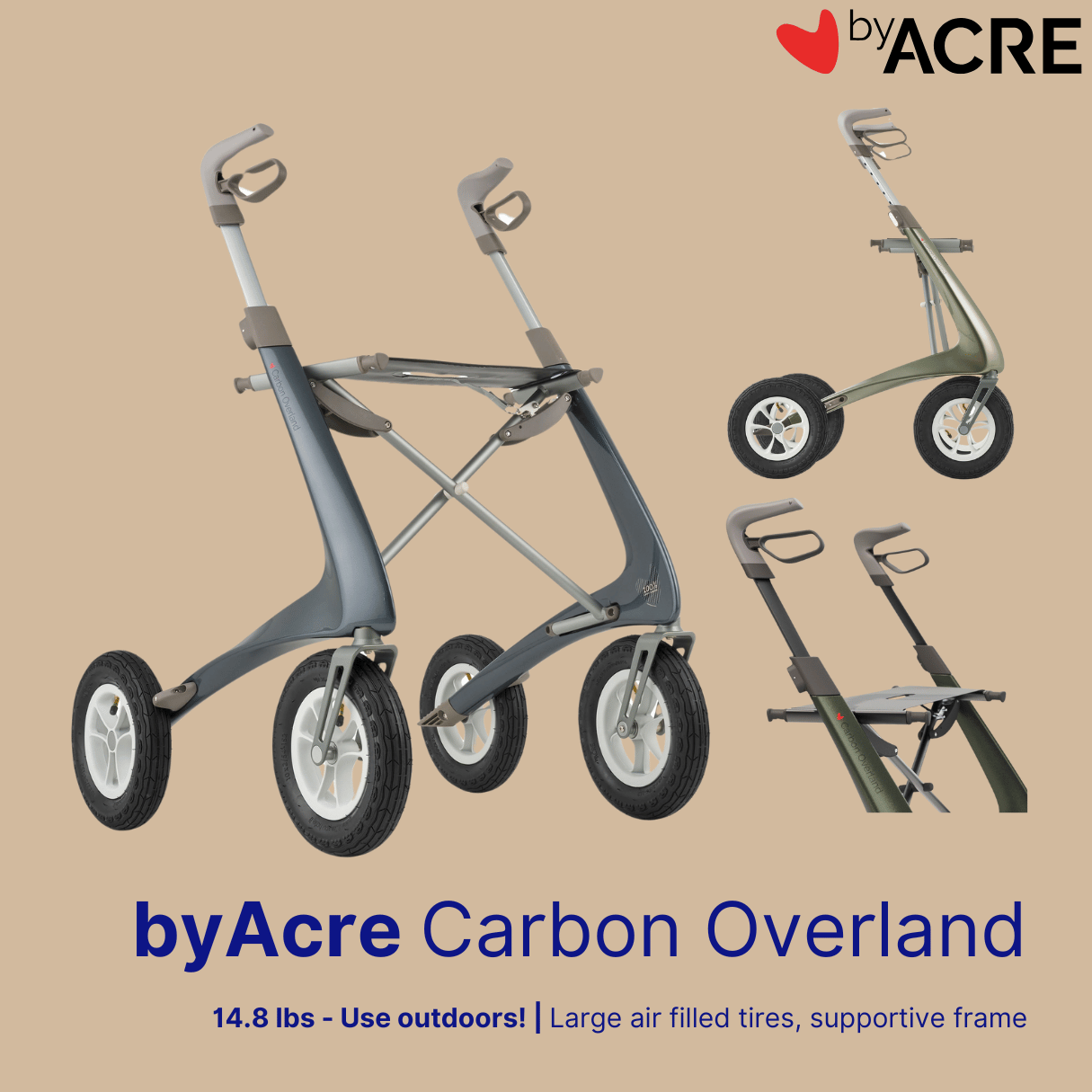 ByAcre Carbon Overland Carbon Fiber Rollator - NextGen HME