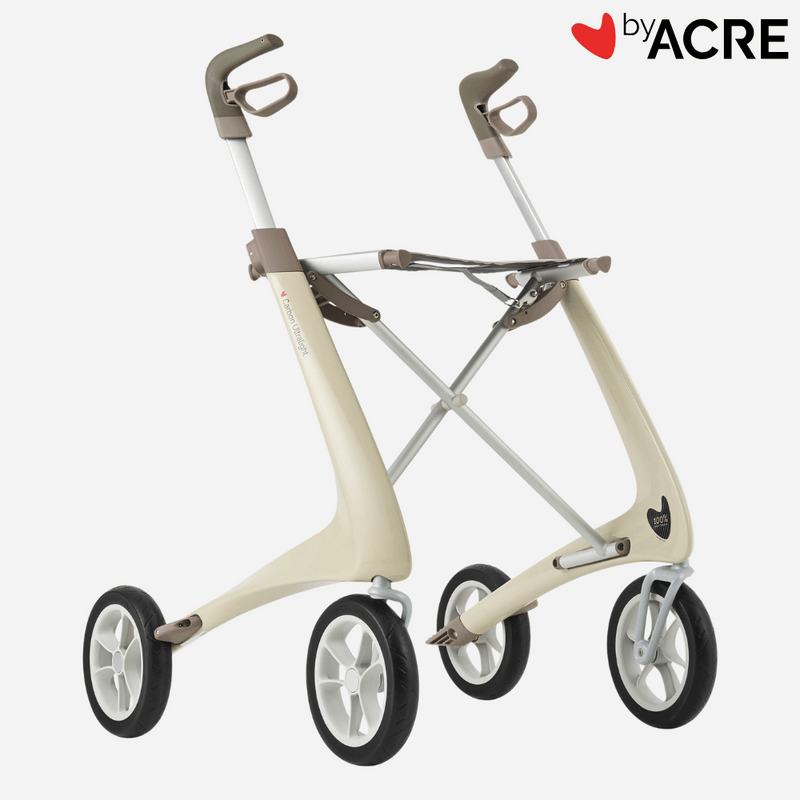 ByAcre Carbon Ultralight Carbon Fiber Rollator with seat and spacious bag - NextGen HME