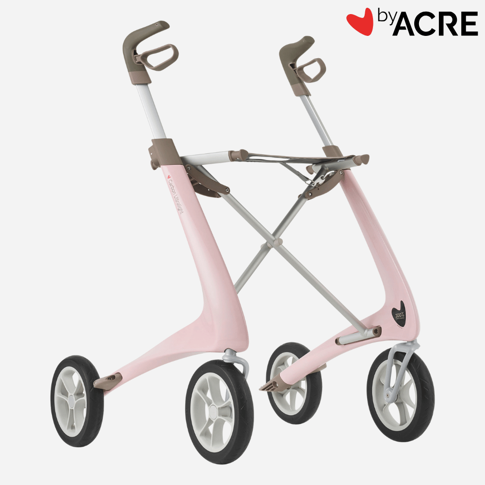 ByAcre Carbon Ultralight Carbon Fiber Rollator with seat and spacious bag - NextGen HME