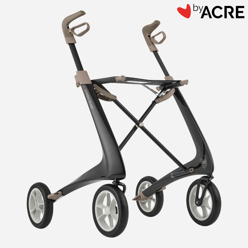 ByAcre Carbon Ultralight Carbon Fiber Rollator with seat and spacious bag - NextGen HME