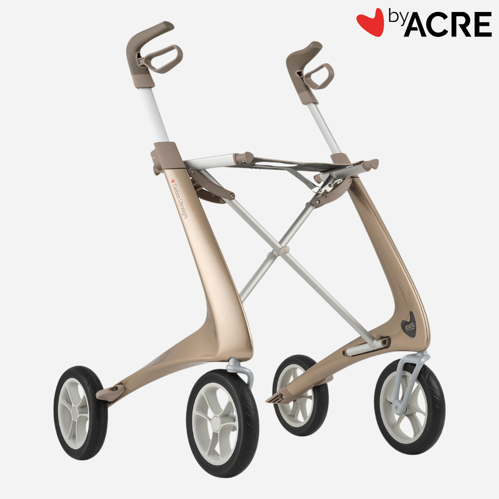 ByAcre Carbon Ultralight Carbon Fiber Rollator with seat and spacious bag - NextGen HME