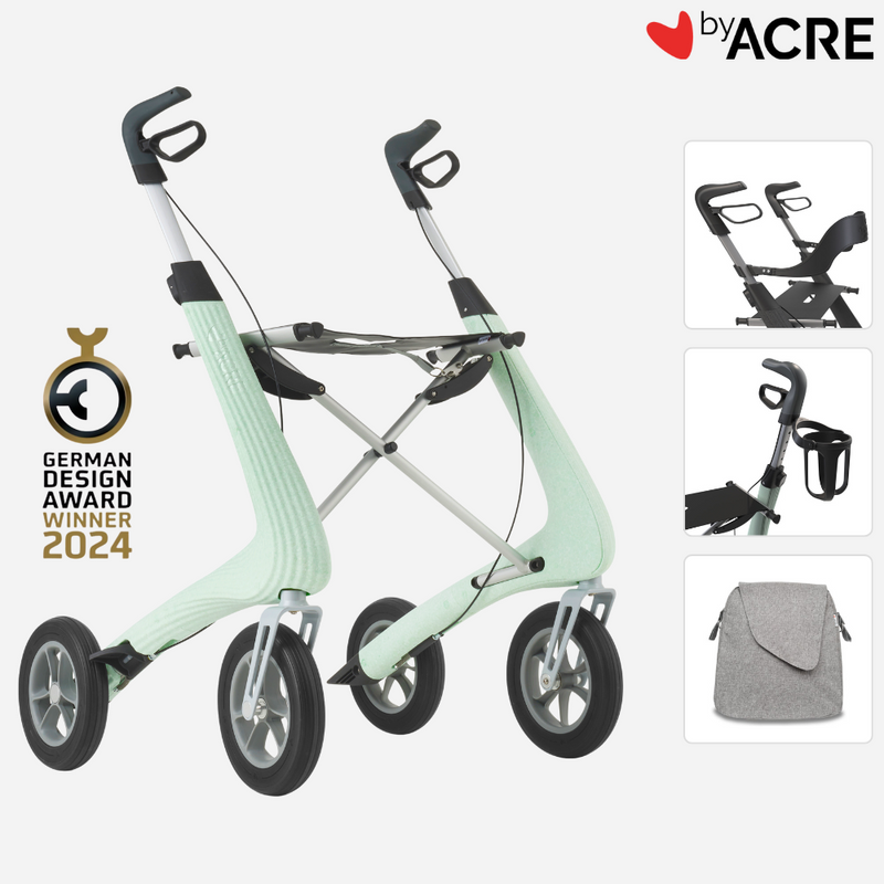 ByAcre Nordic Pioneer Rollator Bundle: Weekend Bag, Backrest, and Cup Holder - NextGen HME