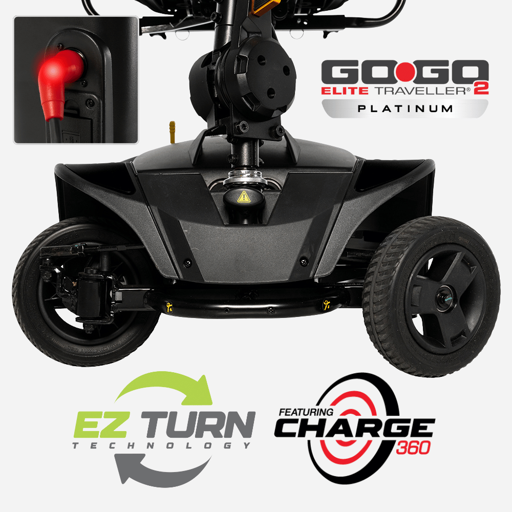 NEW Pride GoGo Elite Traveller 2 Platinum Portable Power Scooter, Ultralight & Easy to Transport - NextGen HME