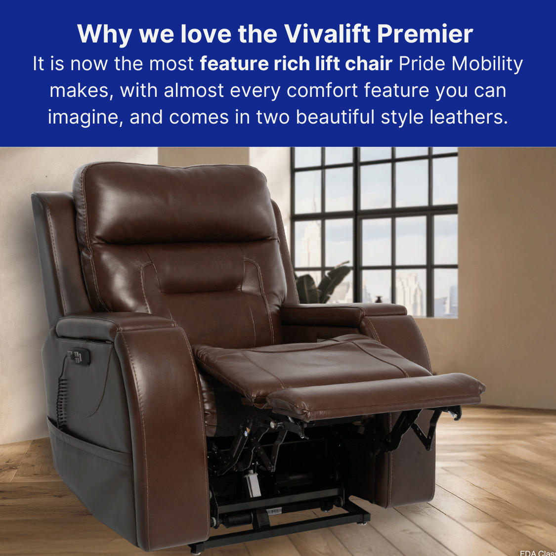 Pride Mobility Vivalift! Premier Lift Chair Recliner with integrated cinematic audio & vibrations - NextGen HME