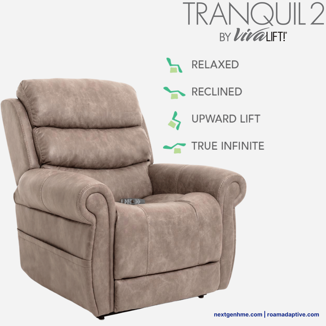 Pride Mobility VivaLift Tranquil 2 Lift Chair Recliner, ultra comfortable with full recline