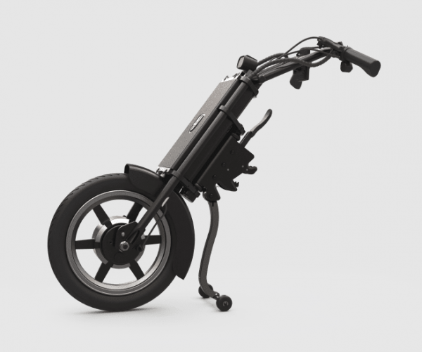 The UNAwheel Maxi is a high-performance power add-on designed to give wheelchair users an extra boost of mobility and independence.