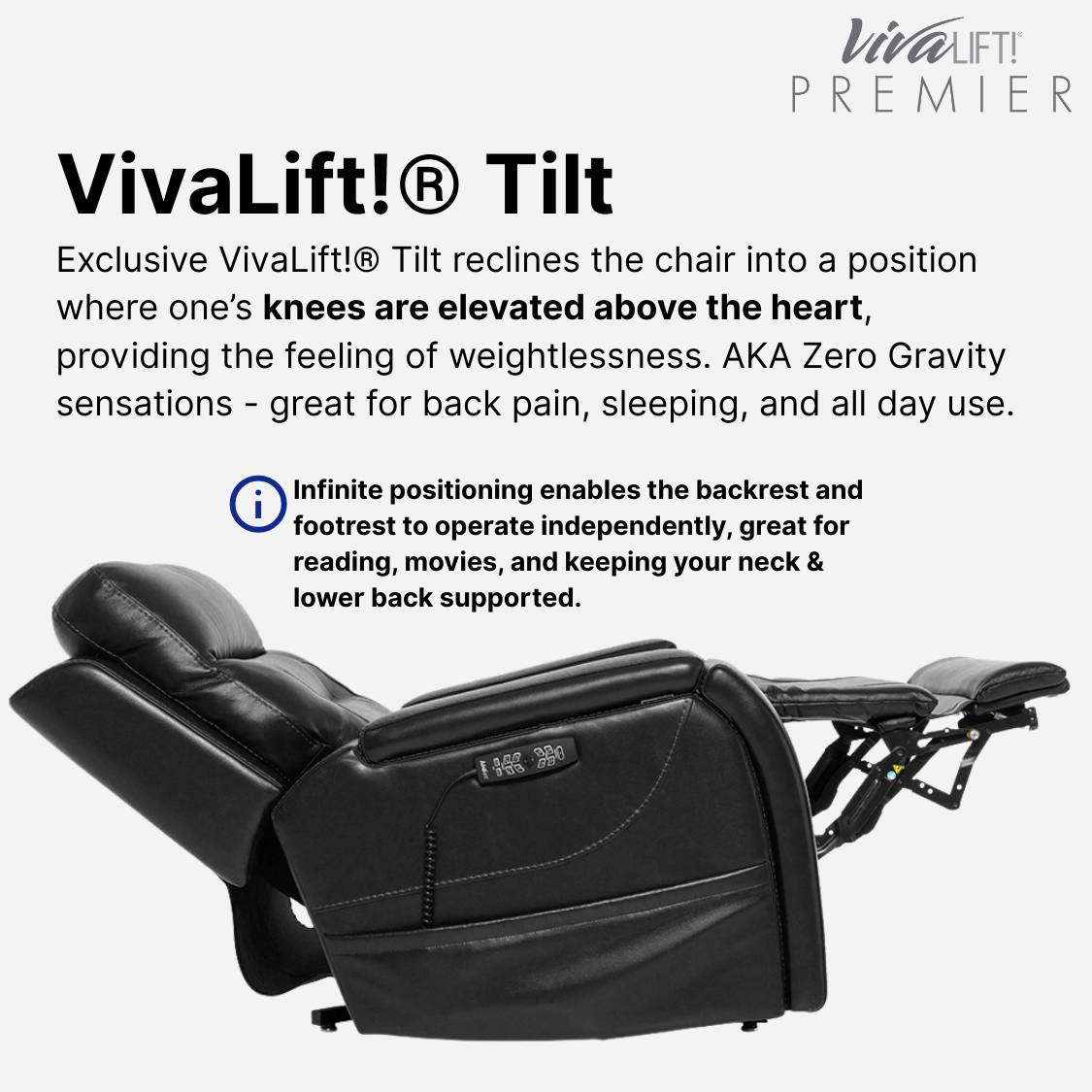 Pride Mobility Vivalift! Premier Lift Chair Recliner with integrated cinematic audio & vibrations - NextGen HME