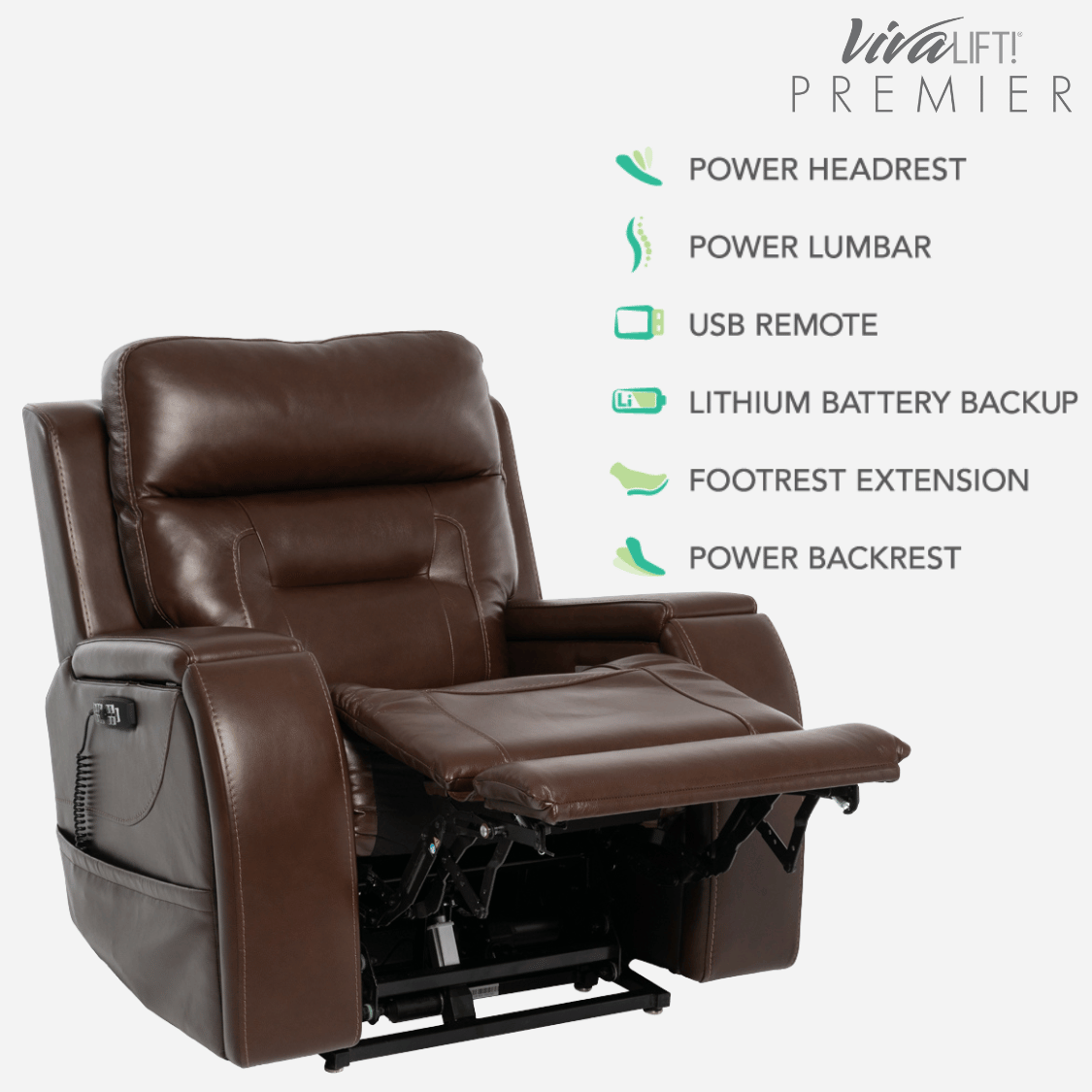 Pride Mobility Vivalift! Premier Lift Chair Recliner with integrated cinematic audio & vibrations - NextGen HME